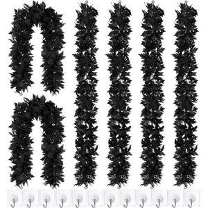 6 Pack Halloween Black Fall Maple Garland Decorations 5.8 Feet Maple